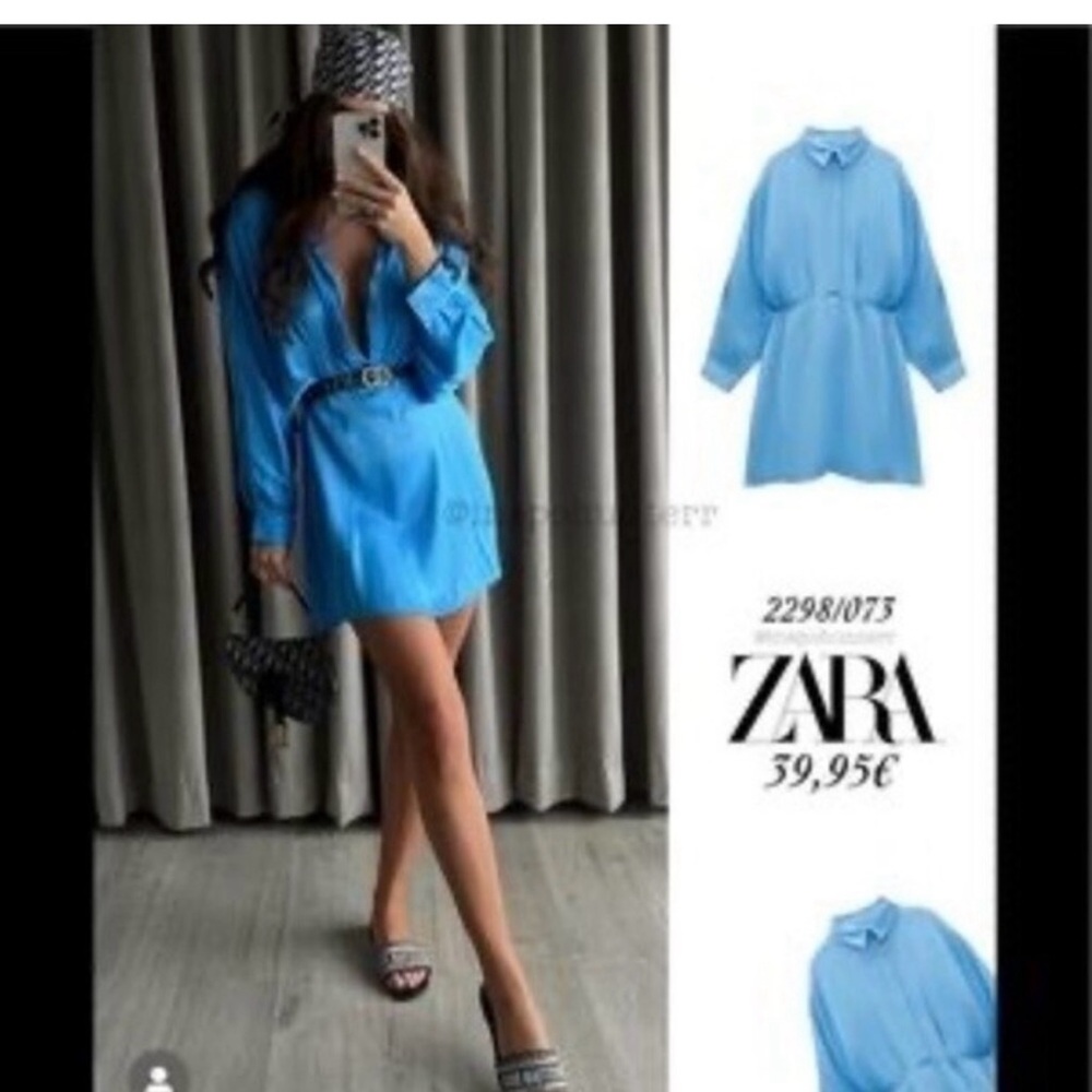 Zara Jewel Button Satin Dress NWT